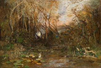 Emil Jakob Schindler, Mondaufgang in der Praterau, um 1877-1878, Öl auf Leinwand, 105,5 x 154,5…