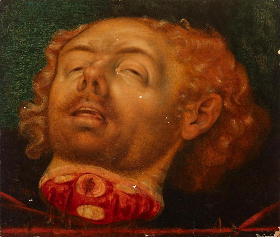 Nachfolge des Lucas Cranach d. Ä., Kopf des Holofernes oder Johannes des Täufers (Fragment), Sü…