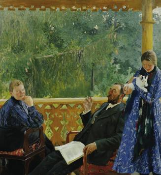 Boris Michajlovic Kustodiev, Familienbild, 1905, Öl auf Leinwand, 182,5 x 198 cm, Belvedere, Wi…