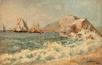 Alfred Zoff, Brandung bei Nervi, 1907, Öl auf Leinwand auf Karton, ungerahmt: 31 × 47,5 cm, Bel ...