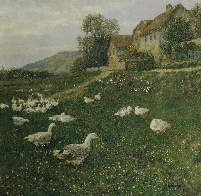 Hans Ranzoni d. Ä., Heimtrieb, 1909, Tempera auf Leinwand, 56 × 56,5 cm, Belvedere, Wien, Inv.-…