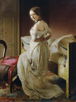 Johann Baptist Reiter, Betrachtung im Negligé, 1847, Öl auf Leinwand, 54,5 x 41 cm, Belvedere, …