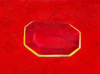 Irene Hohenbüchler, (Rubin)rot, 1991, Öl auf Leinwand, 15,5 × 20,5 cm, Belvedere, Wien, Inv.-Nr…