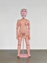 Jakob Lena Knebl, Joan, 2019, Leder, pulverbeschichteter Stahl, Keramik, 201 × 51 × 47 cm, Belv…