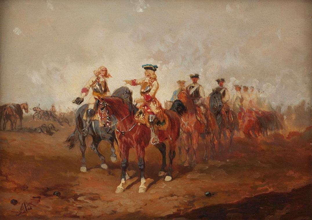 Alexander von Bensa, Nach der Schlacht, 1870/1880, Öl auf Holz, 17,8 × 24 cm, Belvedere, Wien, …