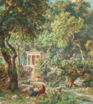 Károly Markó, Die Waldkönigin, 1. Hälfte 19. Jahrhundert, Aquarell und Gouache auf Papier, Blat…