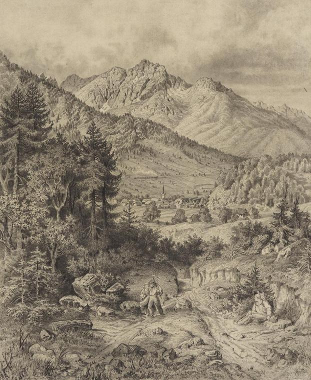 Alpenlandschaft mit Staffage