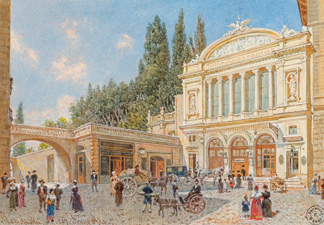 Franz Alt, Nationaltheater in Rom, 1887, Aquarell auf Papier, Blattmaße: 19,4 × 28 cm, Belveder…