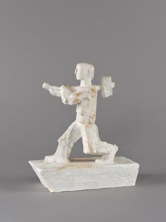 Fritz Wotruba, Gehender (mit geschultertem Hammer), Um 1950/51, Gipsguss nach Tonmodell, 33,5 ×…