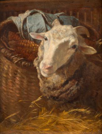 Anton Schrödl, Ein Schaf, um 1860/1870, Öl auf Leinwand, 43 × 34 cm, Legat Peter Parzer, Wien, …