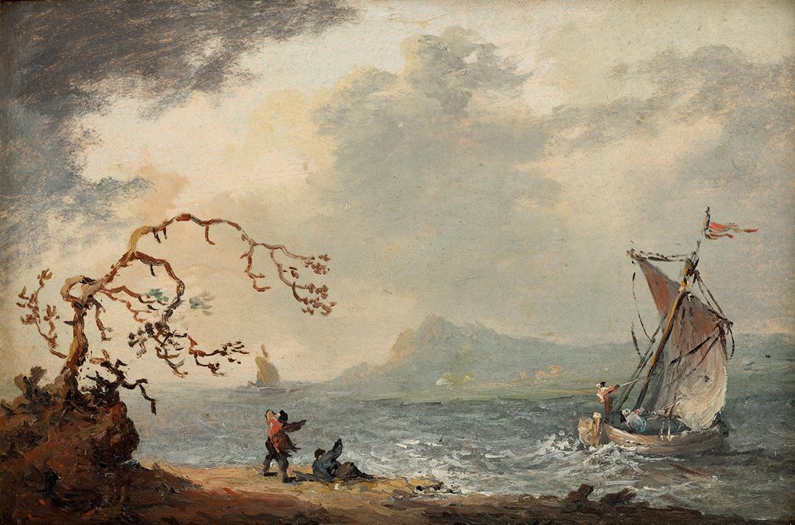 Johann Christian Brand, Seelandschaft, 1770/1800, Öl auf Karton, 7,8 × 11,8 cm, Belvedere, Wien…