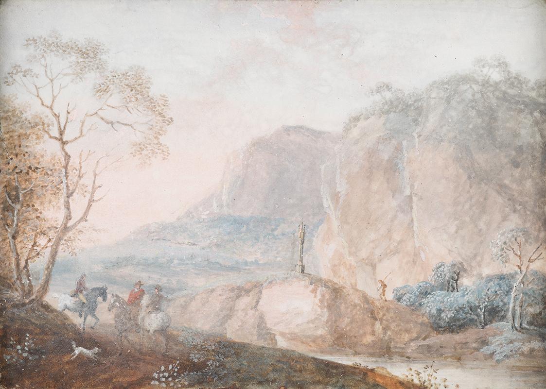Johann Christian Brand, Landschaft, 1770/1800, Gouache auf Papier, 7,5 × 11 cm, Belvedere, Wien…