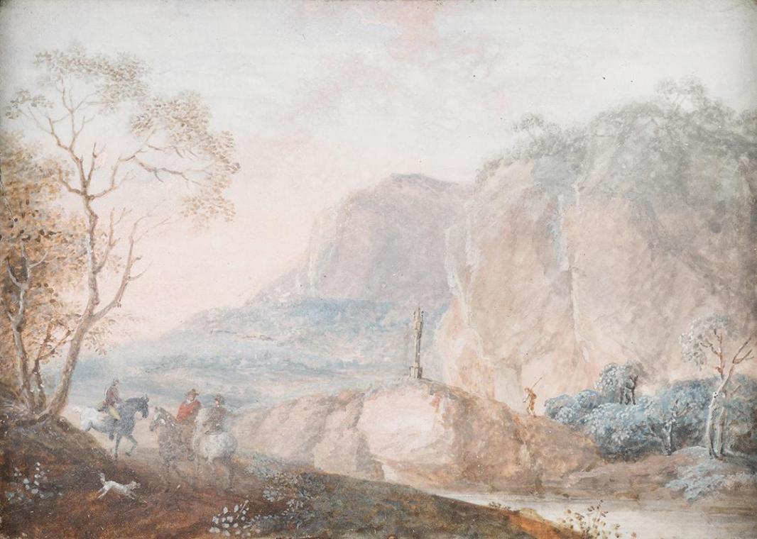 Johann Christian Brand, Landschaft, 1770/1800, Gouache auf Papier, 7,5 × 11 cm, Belvedere, Wien ...