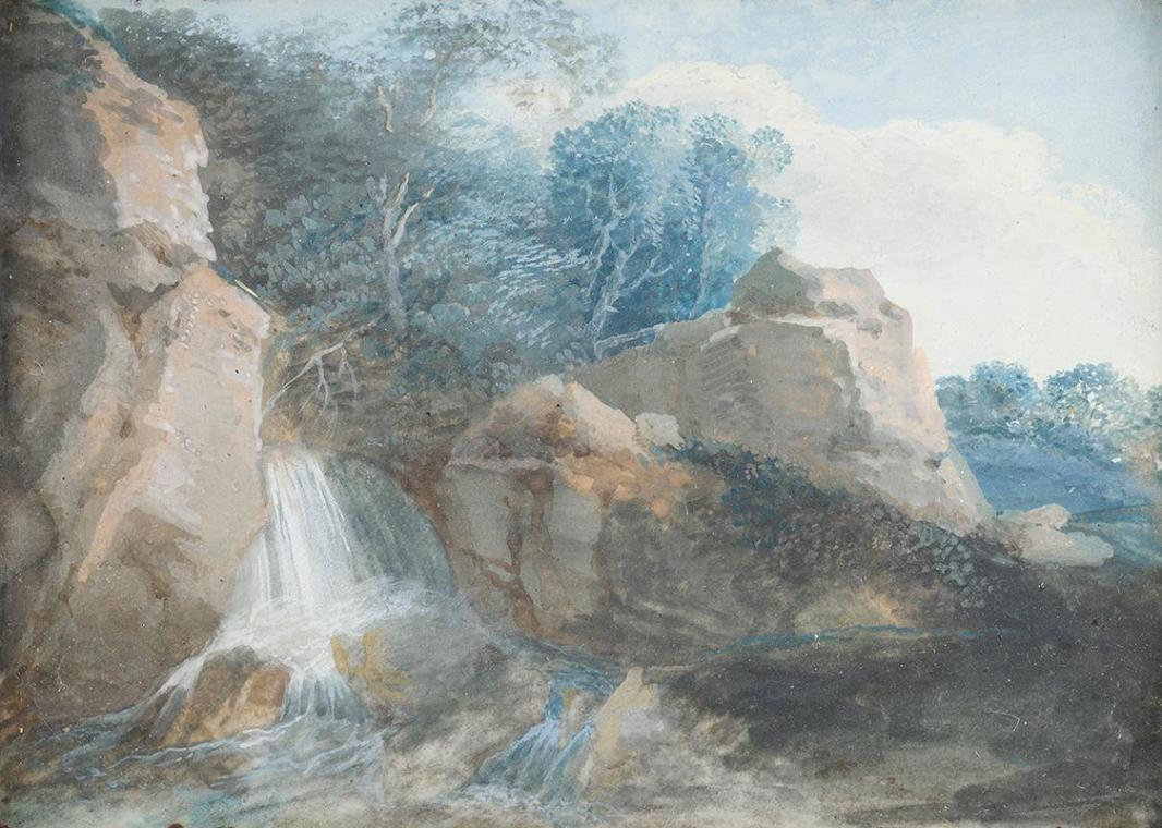 Johann Christian Brand, Landschaft, 1770/1800, Gouache auf Papier, 7,5 × 11 cm, Belvedere, Wien ...