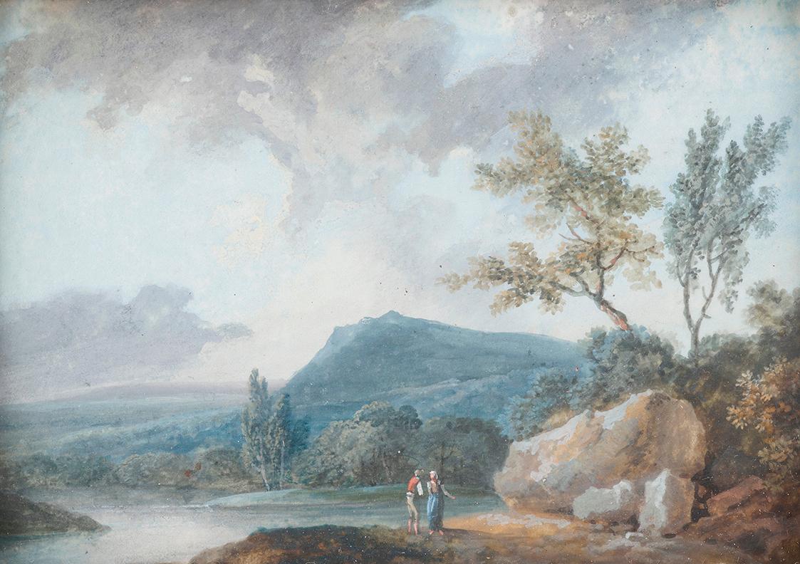 Johann Christian Brand, Landschaft, 1770/1800, Gouache auf Papier, 7,5 × 11 cm, Belvedere, Wien…