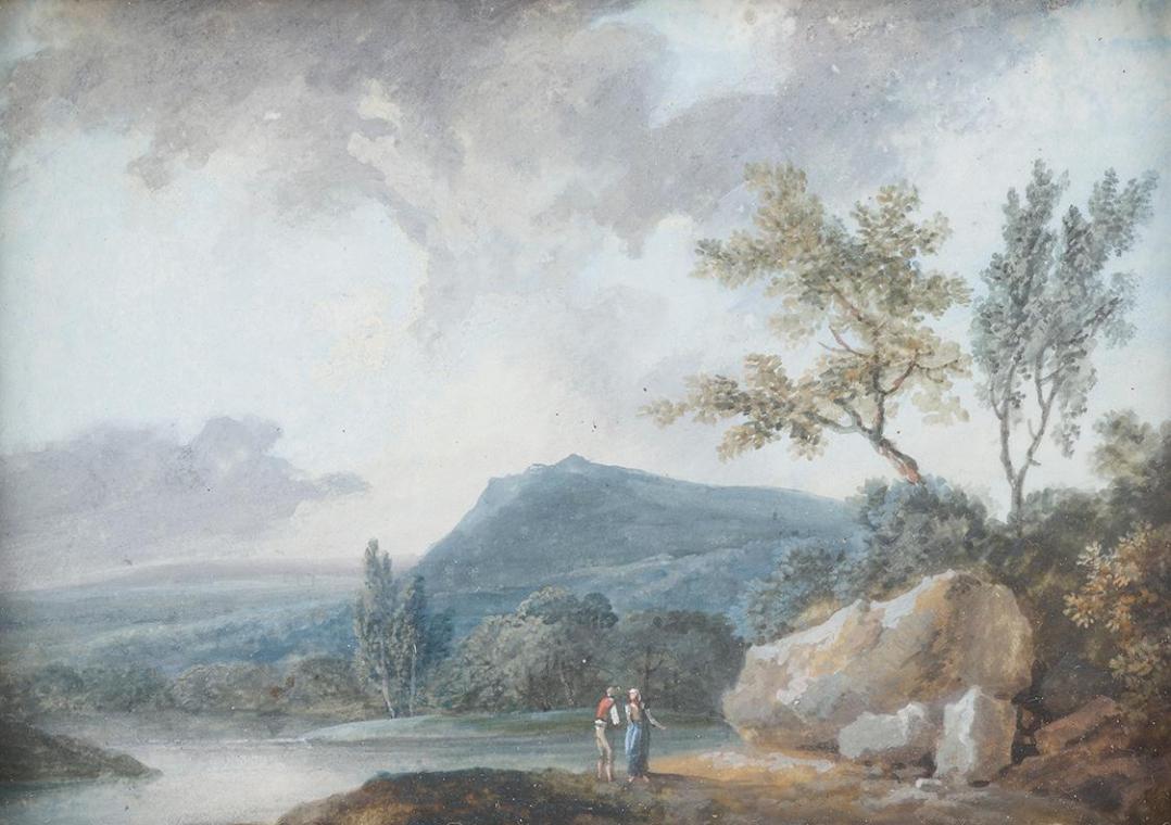 Johann Christian Brand, Landschaft, 1770/1800, Gouache auf Papier, 7,5 × 11 cm, Belvedere, Wien…