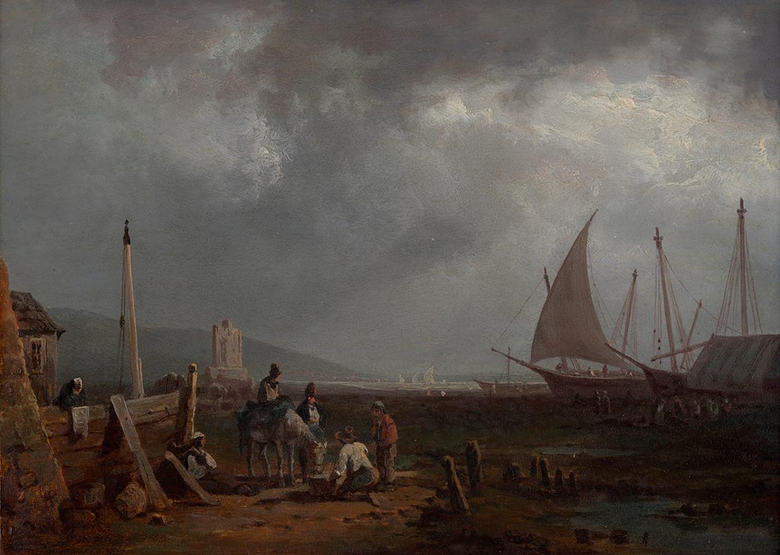 August Piepenhagen, Hafenstück, undatiert, Öl auf Holz, 15,5 × 21 cm, Schenkung Sammlung Maurer…