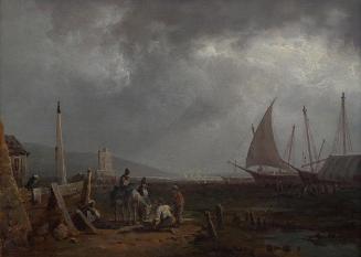 August Piepenhagen, Hafenstück, undatiert, Öl auf Holz, 15,5 × 21 cm, Schenkung Sammlung Maurer…