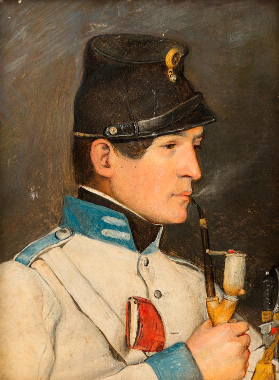 Johann Friedrich Treml, Österreichischer Soldat, undatiert, Öl auf Karton, 17,1 × 13 cm, Schenk…
