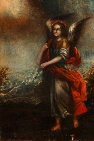 Engel, 1650/1700, Öl auf Eichenholz, ungerahmt: 24,9 × 17,2 cm, Belvedere, Wien, Inv.-Nr. SLM 1…