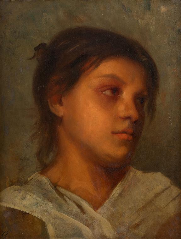 Franz Rumpler, Mädchenkopf, undatiert, Öl auf Leinwand, 32 × 27 cm, Belvedere, Wien, Inv.-Nr. S…