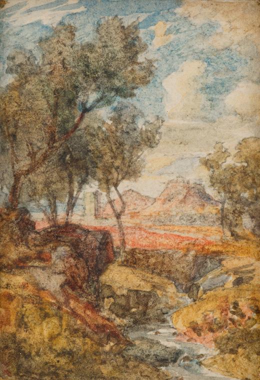 Hügelige Landschaft mit Fluss