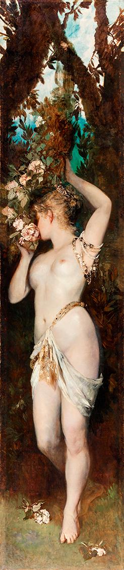 Hans Makart, Die fünf Sinne: Der Geruch, 1872/1879, Öl auf Leinwand, 314 x 70 cm, Belvedere, Wi ...