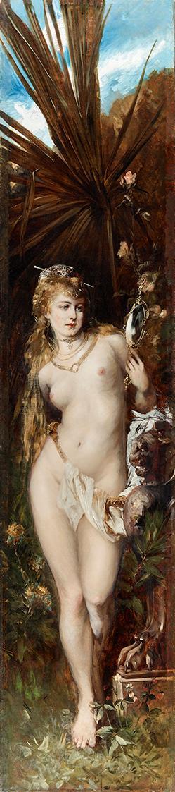 Hans Makart, Die fünf Sinne: Das Gesicht, 1872/1879, Öl auf Leinwand, 314 x 70 cm, Belvedere, W ...