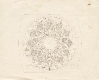 Franz von Matsch, Skizze für das Ziffernbaltt der Ankeruhr (?), um 1911, Bleistift auf Papier, …