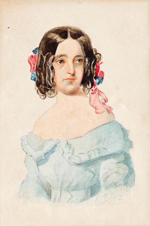 Franz von Matsch, Mädchenporträt, 1876, Aquarell auf Papier, 17,8 x 11,8 cm, Belvedere, Wien, I…