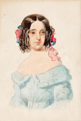 Franz von Matsch, Mädchenporträt, 1876, Aquarell auf Papier, 17,8 x 11,8 cm, Belvedere, Wien, I…