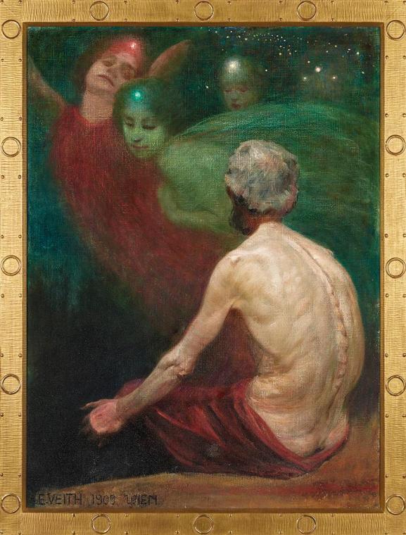 Eduard Veith, Alberich und die Rheintöchter, 1909, Öl auf Leinwand, 128 × 96 cm, Belvedere, Wie ...