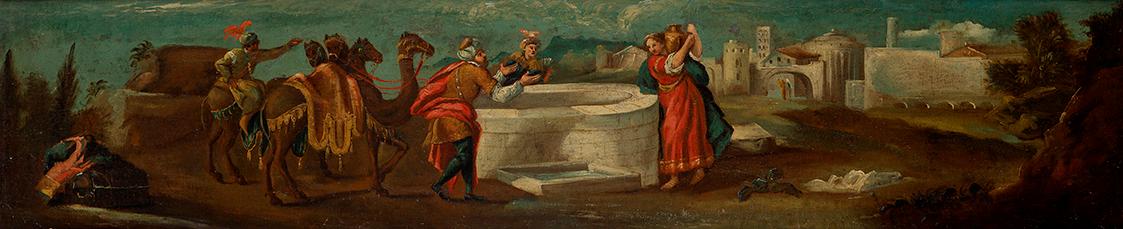 Christus und die Samariterin am Brunnen, 1650/1700, Öl auf Leinwand, 29,5 × 136 cm, Belvedere, …