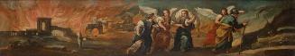 Lot flüchtet aus dem brennenden Sodom, 1650/1700, Öl auf Leinwand, 24 × 116 cm, Belvedere, Wien…