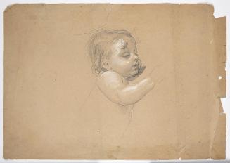 Franz von Matsch, Studie eines Kleinkindes, undatiert, Bleistift und Weißstift, 31,4 x 44,7 cm,…