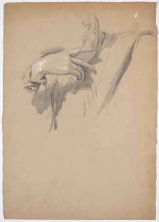 Franz von Matsch, Detailstudie für das Gemälde "Leonardo spielt Schach mit seiner Muse", um 188…