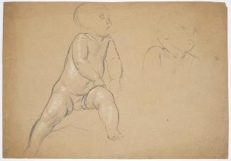 Franz von Matsch, Kinderaktstudie, um 1882, Bleistift, weiß gehöht, 29,4 x 42,4 cm, Belvedere, …
