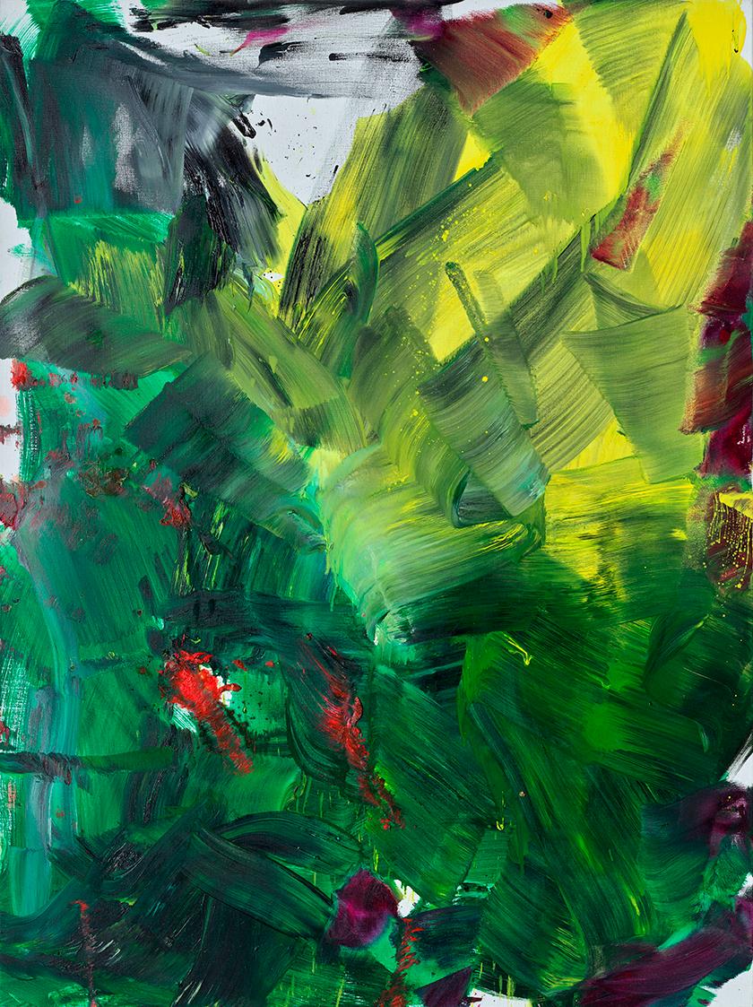 Herbert Brandl, Bat Soup, 2020, Öl auf Leinwand, ungerahmt: 160 × 120 × 3,5 cm, Belvedere, Wien…