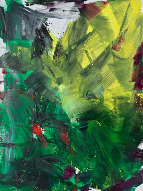 Herbert Brandl, Bat Soup, 2020, Öl auf Leinwand, ungerahmt: 160 × 120 × 3,5 cm, Belvedere, Wien…