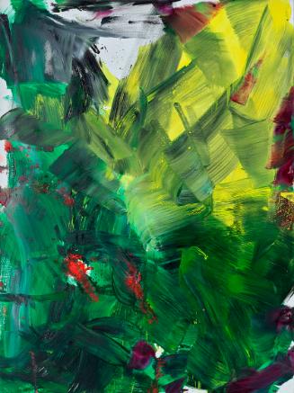 Herbert Brandl, Bat Soup, 2020, Öl auf Leinwand, ungerahmt: 160 × 120 × 3,5 cm, Belvedere, Wien…