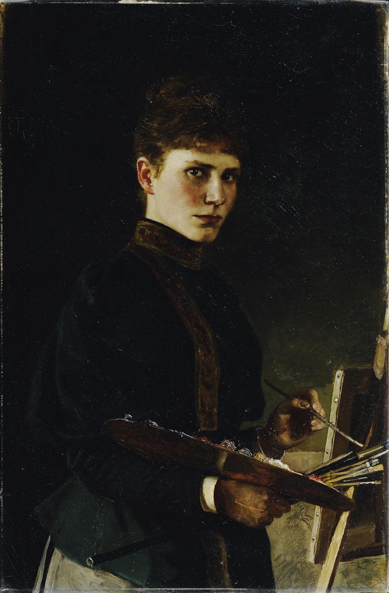 Maria Wunsch, Selbstbildnis an der Staffelei, 1898, Öl auf Leinwand, 94,5 x 62 cm, Belvedere, W…