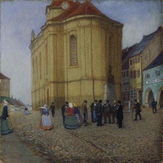 Emil Orlik, Kirche in Auscha, 1901, Pastellkreide auf Papier, 55 x 37 cm, Belvedere, Wien, Inv.…
