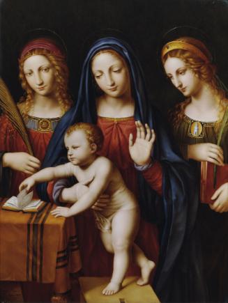 Laurenz Herr, Madonna mit Heiligen, 1817, Öl auf Porzellan, 42,2 x 31,5 cm, Belvedere, Wien, In…