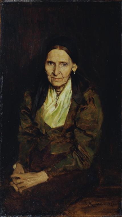 Franz Rumpler, Die Mutter des Künstlers, 1878, Öl auf Holz, 29,5 × 24 cm, Belvedere, Wien, Inv.…