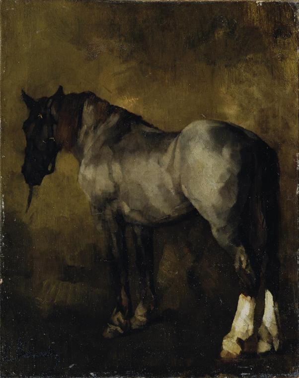 Carl Schuch, Pferdestudie, undatiert, Öl auf Leinwand, 52 x 41 cm, Belvedere, Wien, Inv.-Nr. 13…