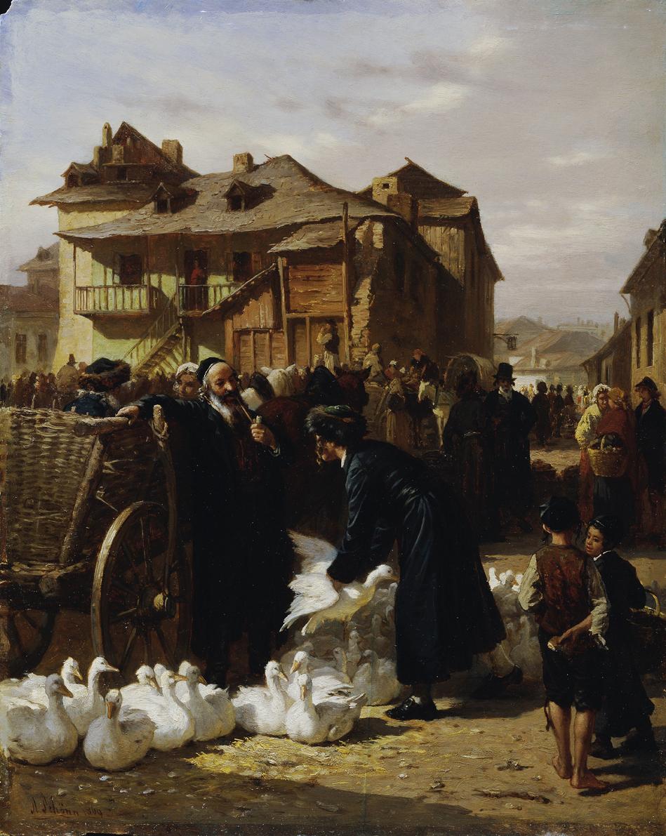 Friedrich Alois Schönn, Markt in Krakau, 1869, Öl auf Holz, 55,5 x 44,5 cm, Wien, Belvedere, In ...