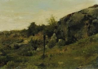 Johann Till d. J., Wiesenlandschaft mit Felsen, Öl auf Papier, 17,5 x 25 cm, Belvedere, Wien, I…