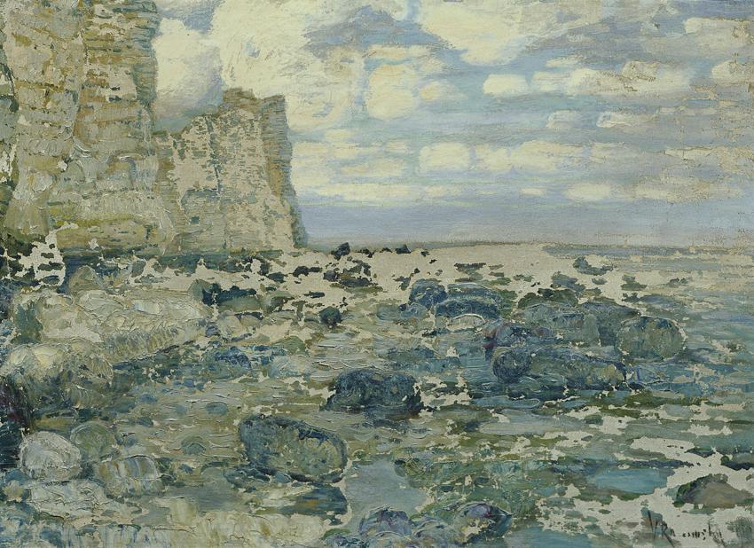 Wenzel Radimský, Am Meeresstrand (Felsklippen), 1902 (?), Öl auf Leinwand, 74 x 100 cm, Belvede…