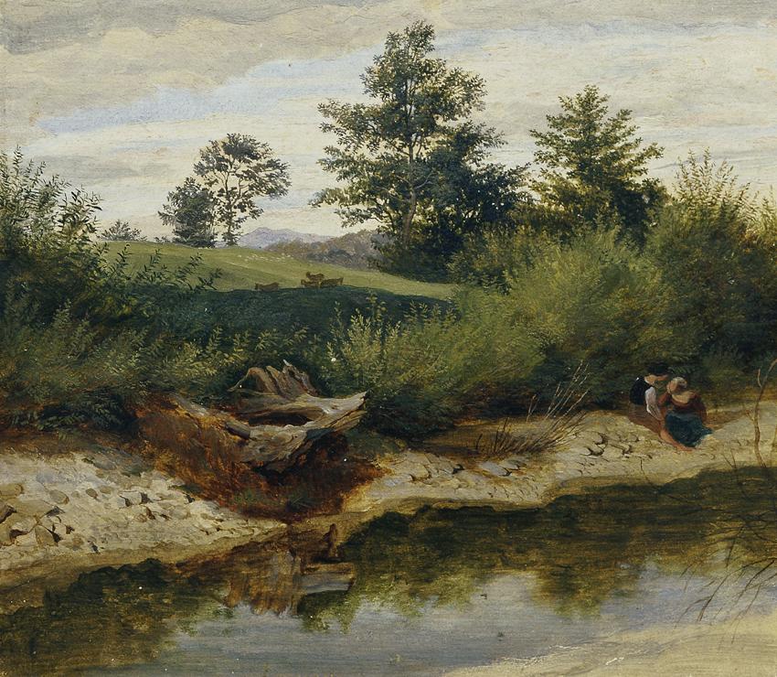 Friedrich Philipp Reinhold, Bachlandschaft, um 1820, Öl auf Holz, 22,5 x 25,5 cm, Belvedere, Wi…