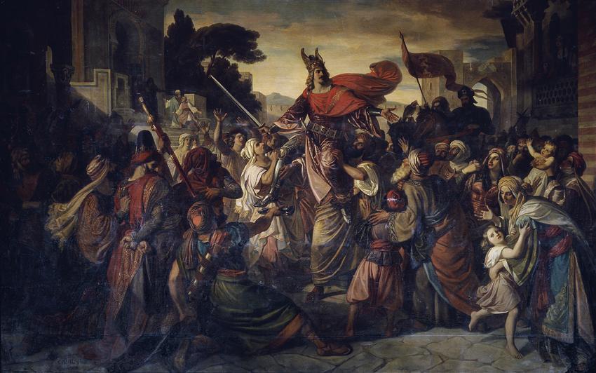 Carl Rahl, Der Empfang Manfreds (1231–1266) bei den Sarazenen in Luceria im Jahre 1254, 1846, Ö…